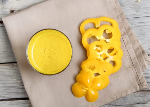Fresh yellow paprika smoothie juice