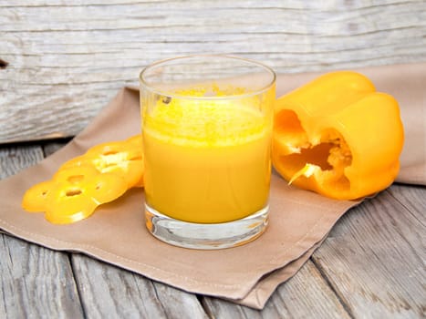 Fresh yellow paprika smoothie juice