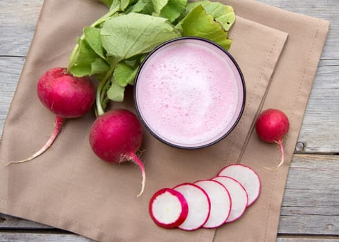 Fresh radish smoothy juice