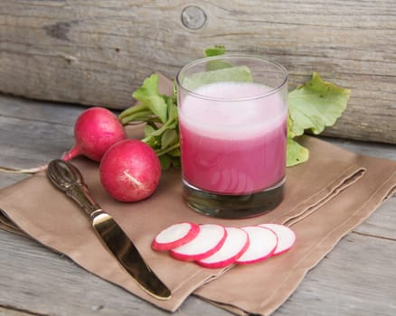 Fresh radish smoothy juice
