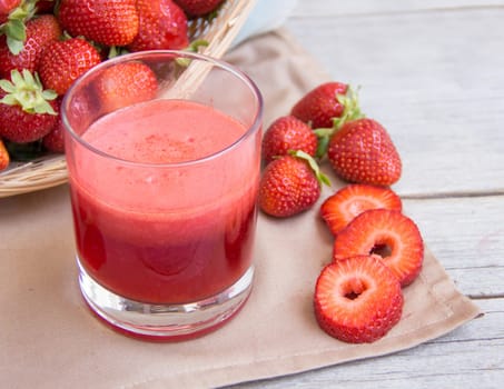 Fresh strawberry smoothie juice