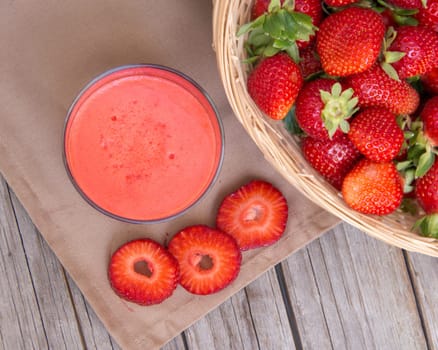 Fresh strawberry smoothie juice