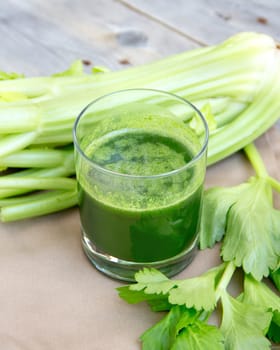 Fresh celery smoothie juice