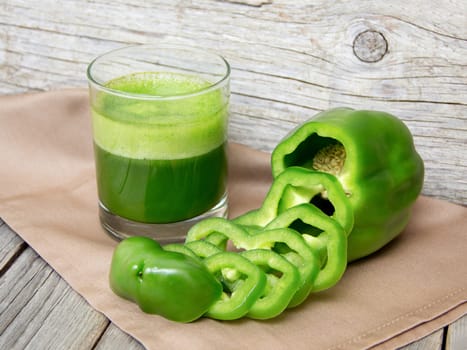 Fresh green paprica smoothie juice