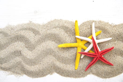 Starfishes on sand