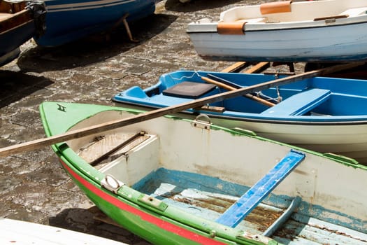 Abbandoned fishing boats on the sea shore