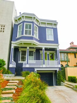 The traditional windows of building in San Francisco, USA
