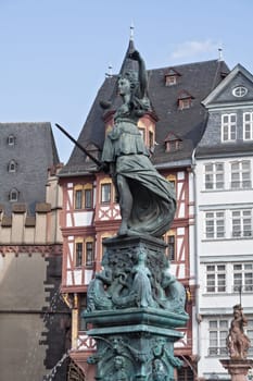 Statue of Lady Justice in Frankfurt Germany