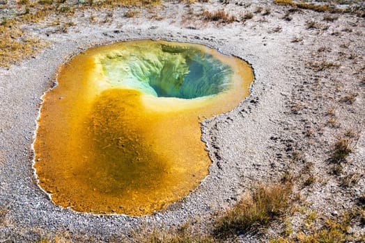 Belgian Pool in Upper Geyser Basin in Yellowstone National Park