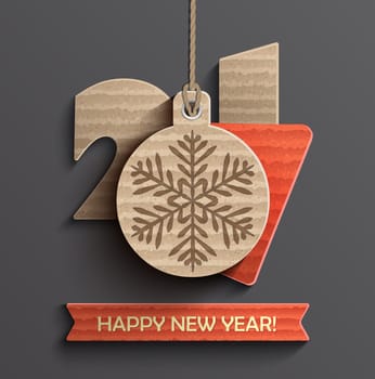 Creative happy new year 2017 design. Vector illustration
