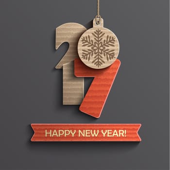 Creative happy new year 2017 design. Vector illustration.
