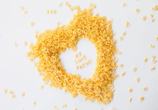 We love pasta written in heart shape with noodles