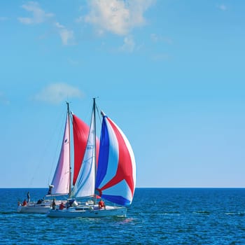 VARNA, BULGARIA - September 30, 2016: Yacht Aquarius in Regatta "Pro-Am Race"" along the Bulgarian Black Sea Coast"