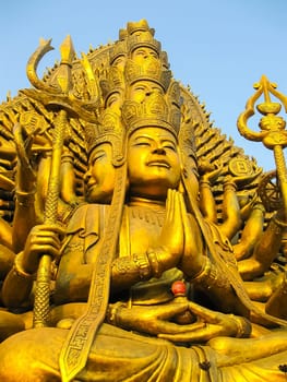 Buddha statue on a blue sky background in Vietnam