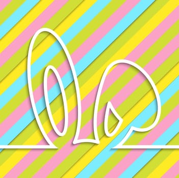 Happy easter cards illustration in line style with bright background. Vector illustration.