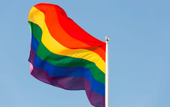 The  Rainbow Flag on a Flagpole.