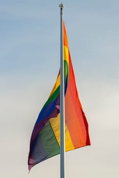 The  Rainbow Flag on a Flagpole.