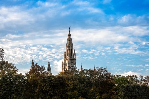 Vienna City Hall,sight and landmark of austria's capital during the day