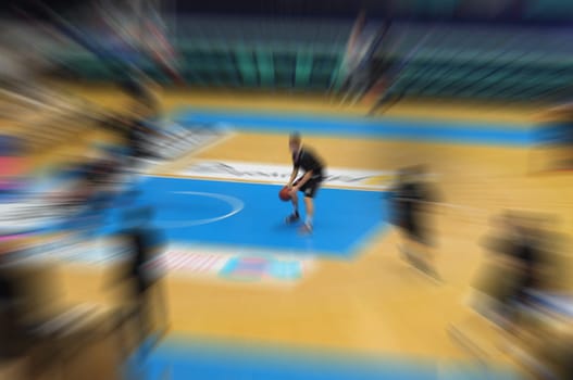 europen basketball motion blur background