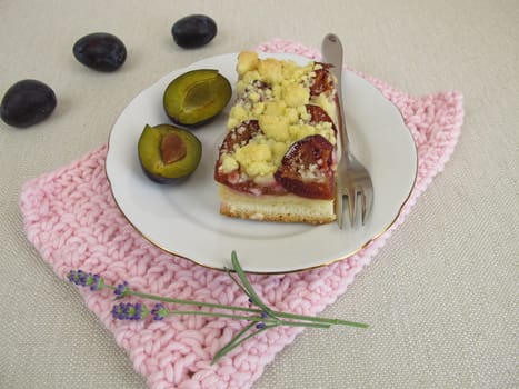 Plum cake with sprinkles