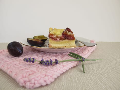 Plum cake with sprinkles
