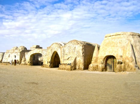 The Star wars decoration in Sahara desert