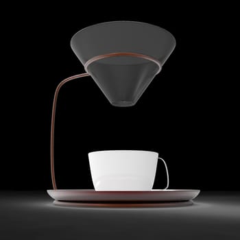 3d rendering Coffee cup and coffee beans with nice background color
