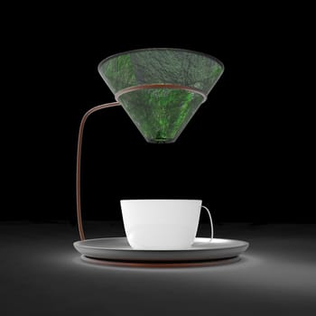 3d rendering Coffee cup and coffee beans with nice background color