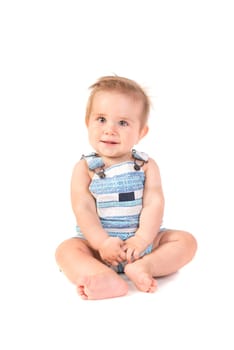 Beautiful baby posing isolated in white background