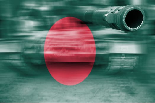military strength theme,motion blur tank with bangladesh flag