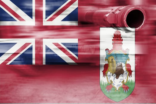 military strength theme,motion blur tank with bermuda flag