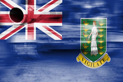 military strength theme,motion blur tank with virgin islands,gb flag
