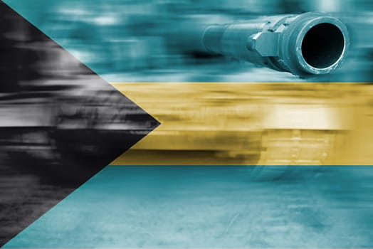 military strength theme,motion blur tank with bahamas flag
