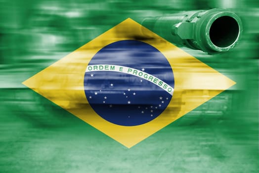 military strength theme,motion blur tank with brazil flag