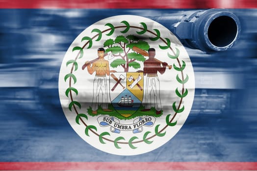military strength theme,motion blur tank with belize flag