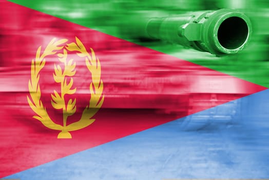 military strength theme,motion blur tank eritrea flag