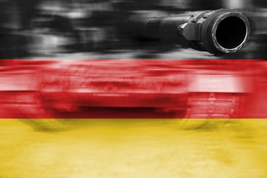 military strength theme,motion blur tank with germany flag