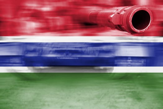 military strength theme,motion blur tank with flag
