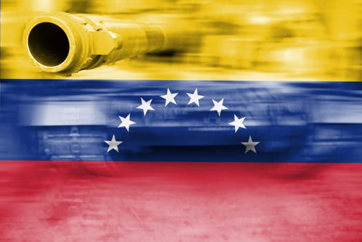 military strength theme,motion blur tank with venezuela flag
