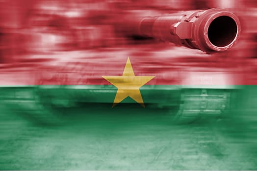 military strength theme,motion blur tank with burkina faso flag