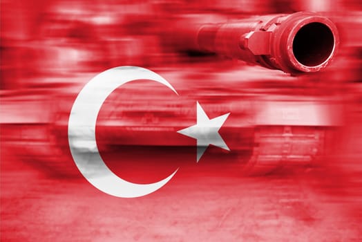 military strength theme,motion blur tank with turkey flag
