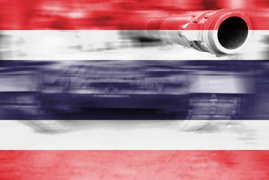 military strength theme,motion blur tank with thailand flag