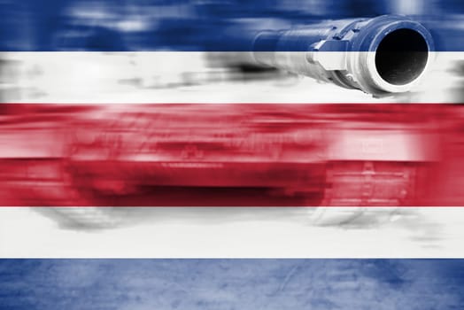 military strength theme,motion blur tank with costa rica flag
