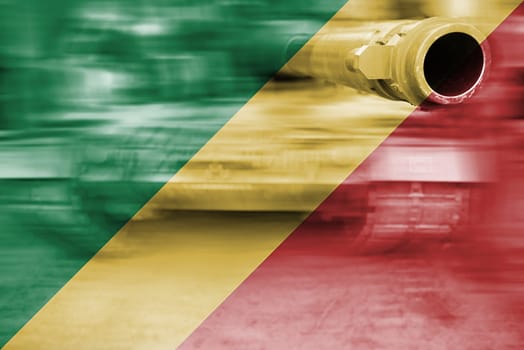 military strength theme,motion blur tank with congo flag