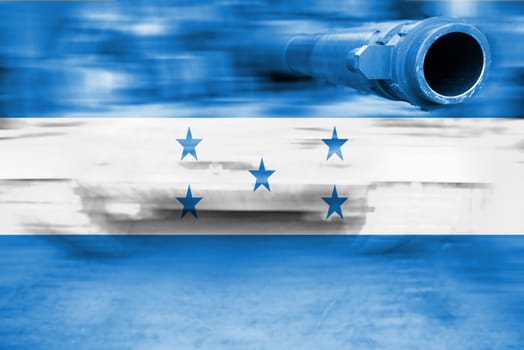 military strength theme,motion blur tank with honduras flag