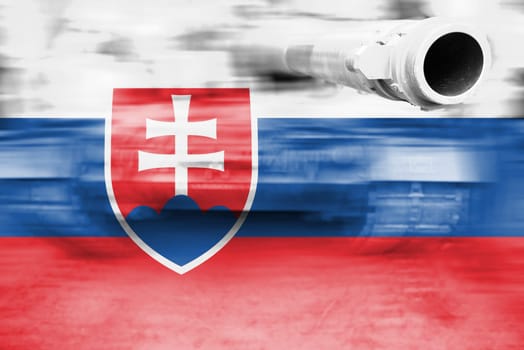 military strength theme,motion blur tank slovakia flag