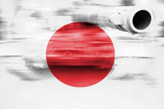 military strength theme,motion blur tank with japan flag