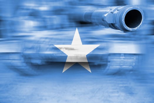 military strength theme,motion blur tank with somalia flag