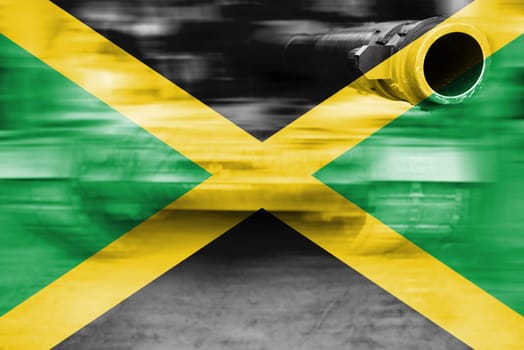 military strength theme,motion blur tank with jamaica flag