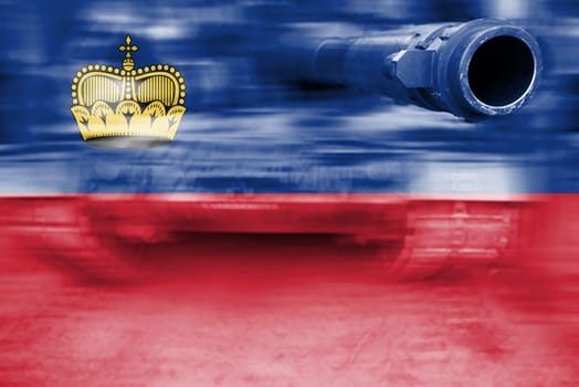 military strength theme,motion blur tank with liechtenstein flag